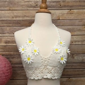 Flower Crochet Halter Top